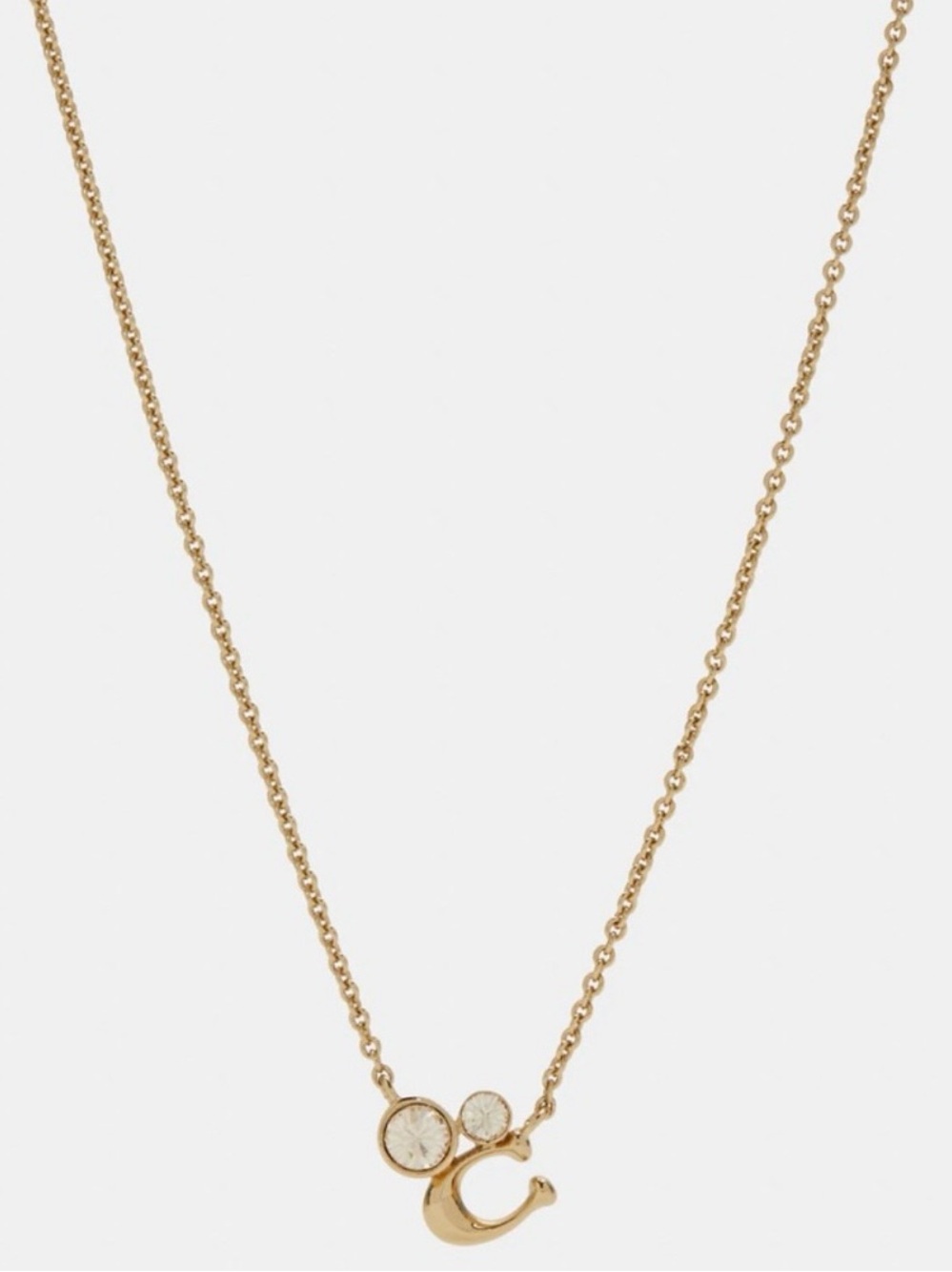 COACH Gold Signature crystal cluster Necklace NWOT - Picture 10 of 12